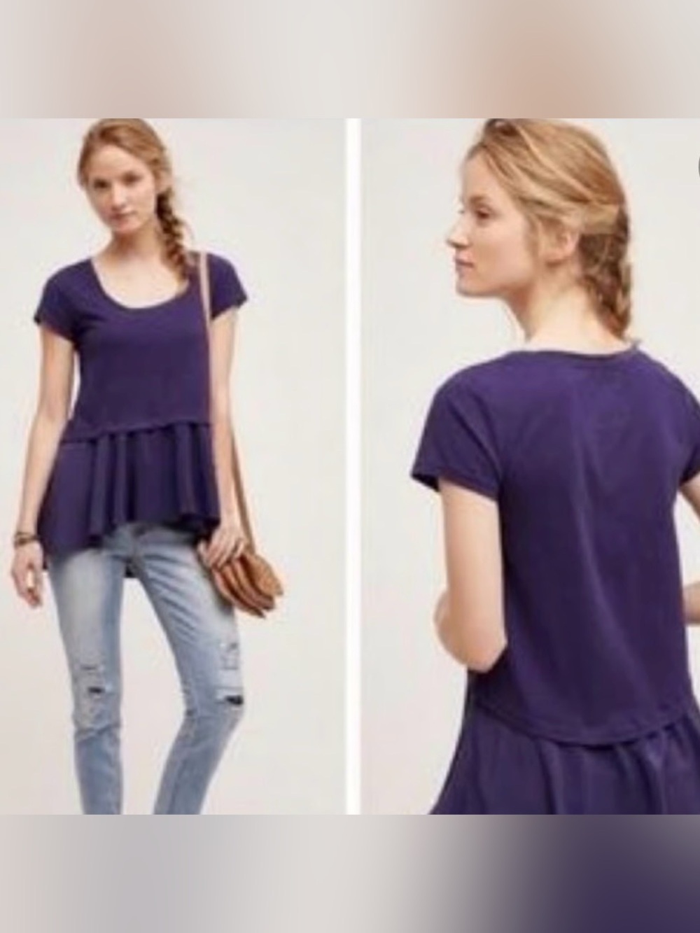 Anthropologie Postmark West End Peplum Top, XS, cotton blend